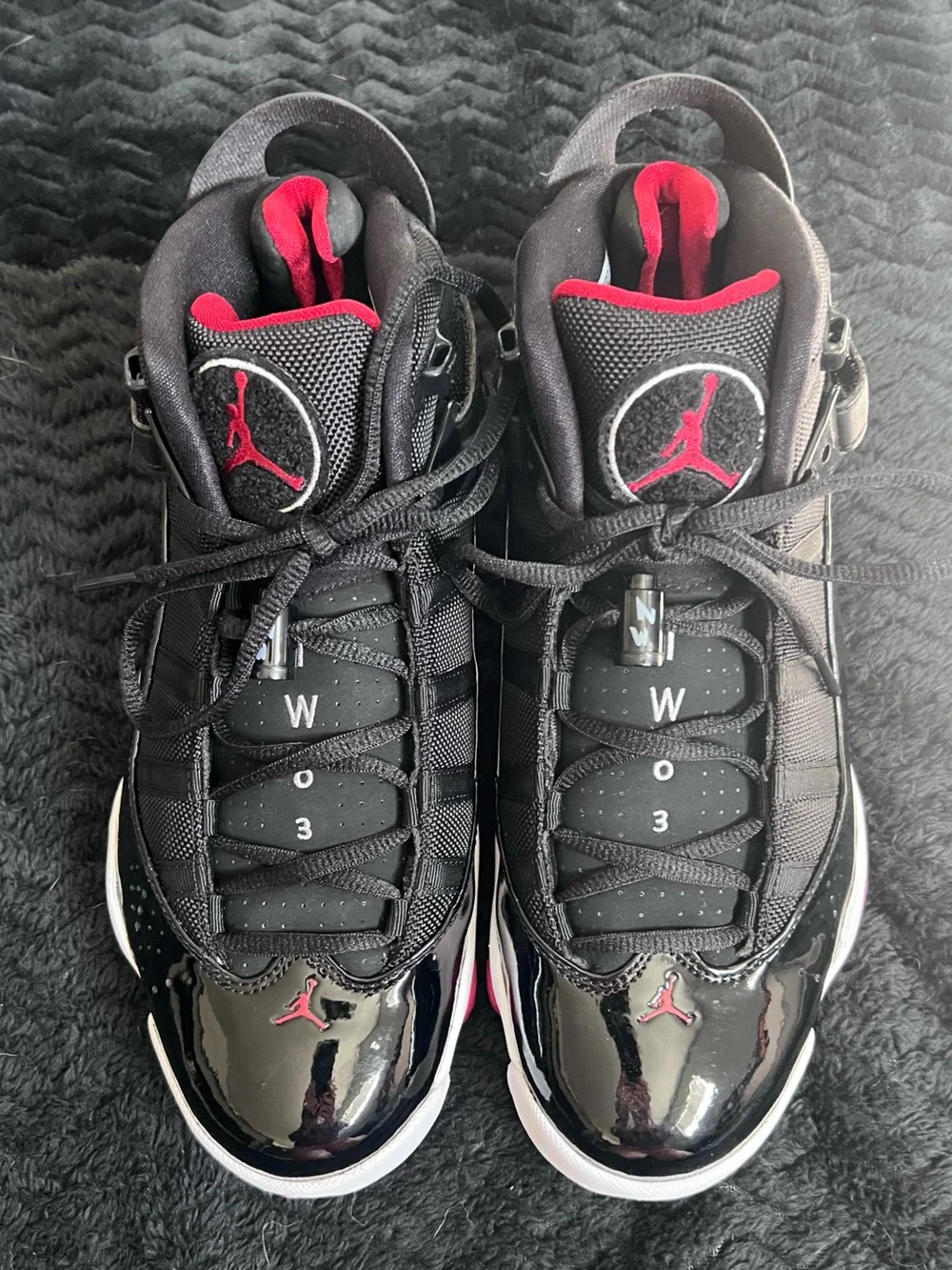 2008 Nike Air Jordan 6 Rings Bred Black Red White Mens Size 8.5 -OG Box Included